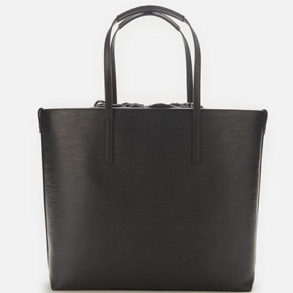 EUC Vivienne Westwood Womens Black Textured Polly Drawstring Vegan Tote Bag - Picture 5 of 12